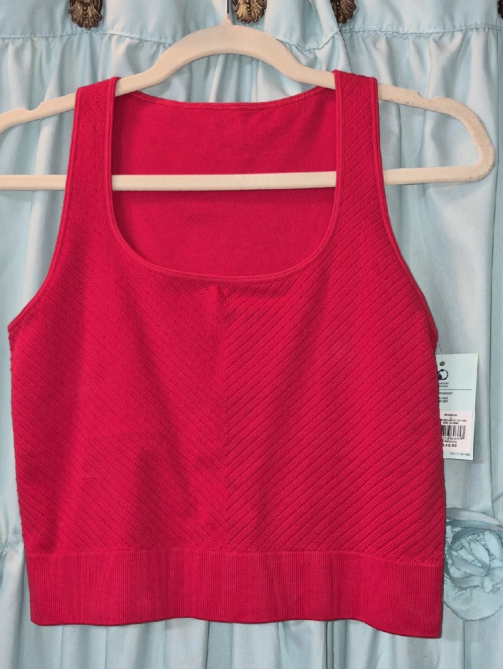 DSG Momentum Seamless Crop Tank Top Red Spark Sz S NWT